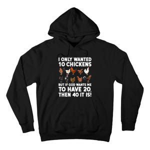 Best Chicken Art Poultry Themed Chicken Farmer Tall Hoodie