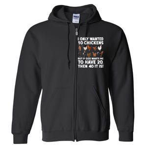 Best Chicken Art Poultry Themed Chicken Farmer Full Zip Hoodie