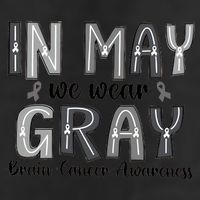Brain Cancer Awareness Month In May We Wear Gray 7 Panel Mesh Trucker Snapback Hat