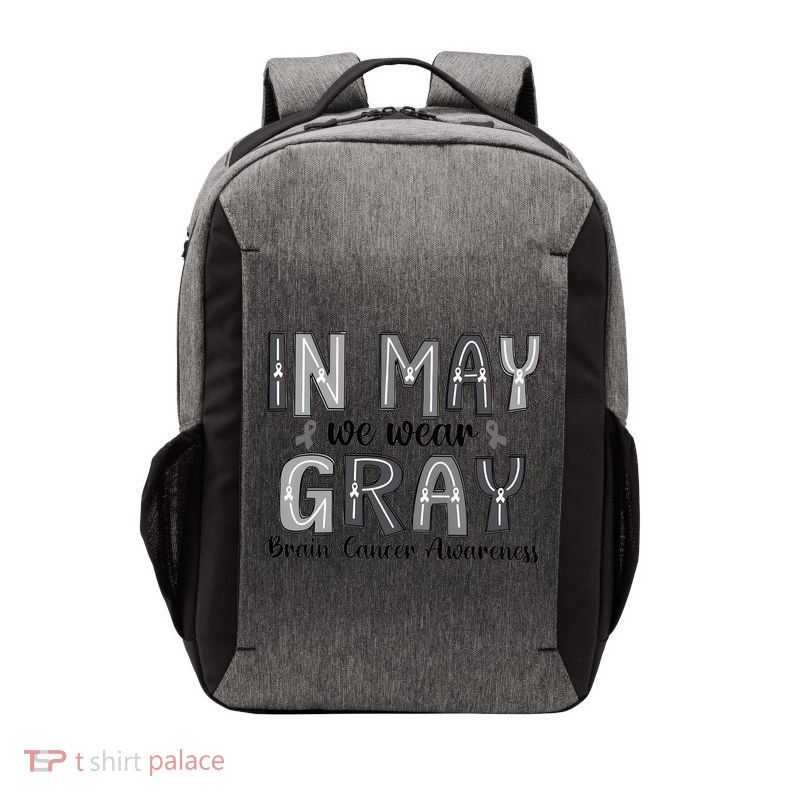 Brain Cancer Awareness Month In May We Wear Gray Vector Backpack