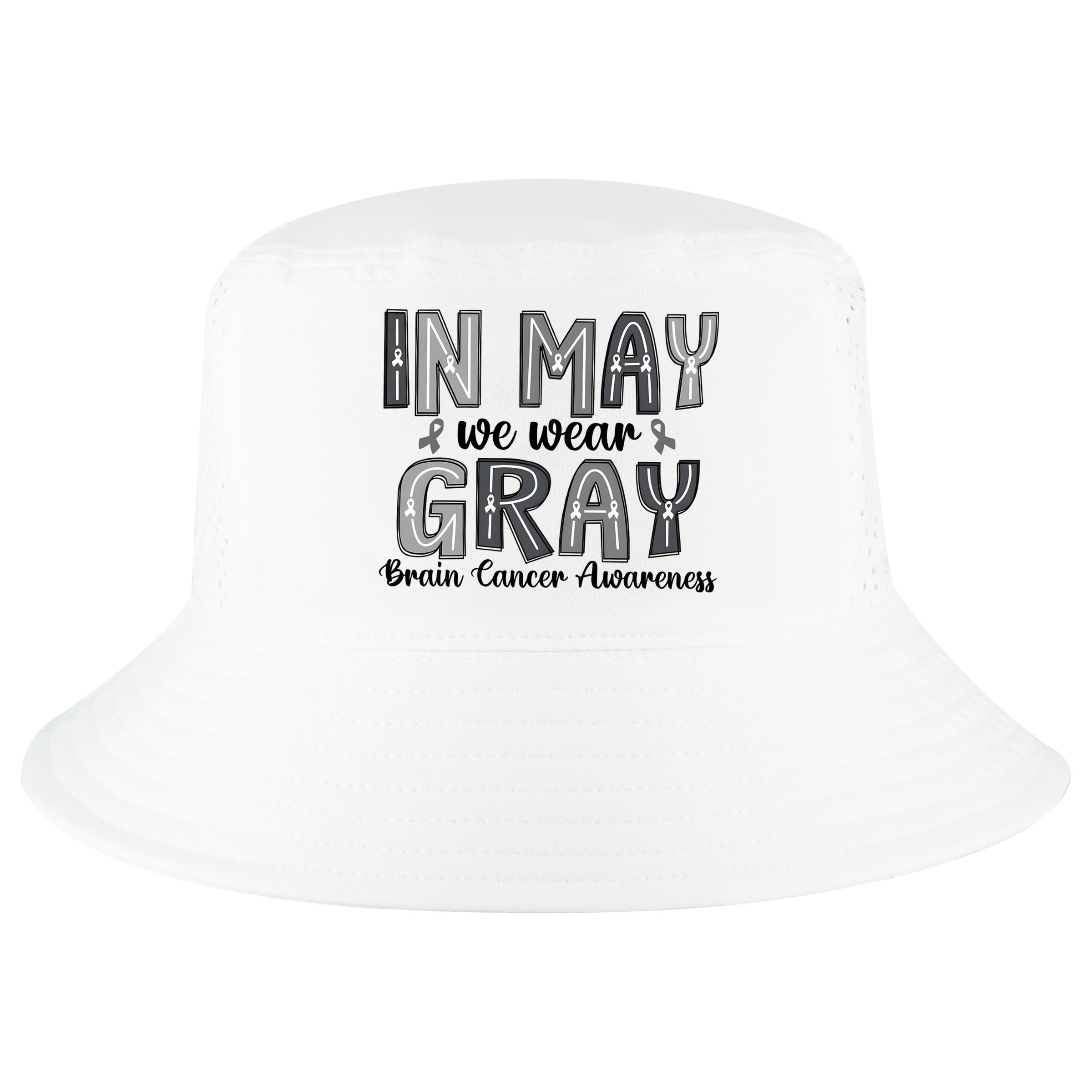 Brain Cancer Awareness Month In May We Wear Gray Cool Comfort Performance Bucket Hat