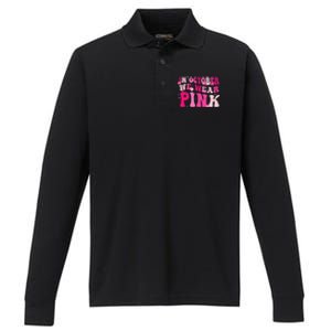 Breast Cancer Awareness In October We Wear Pink Performance Long Sleeve Polo