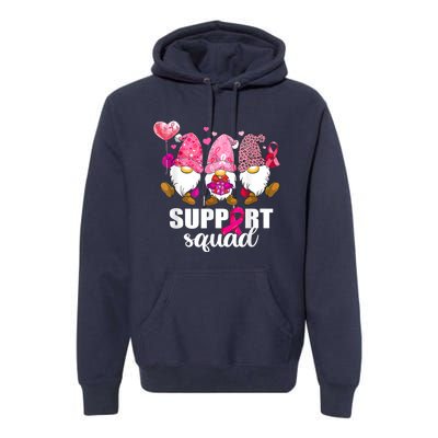 Breast Cancer Awareness Gnomes Support Squad Premium Hoodie