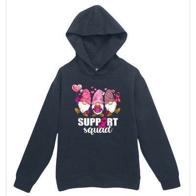 Breast Cancer Awareness Gnomes Support Squad Urban Pullover Hoodie