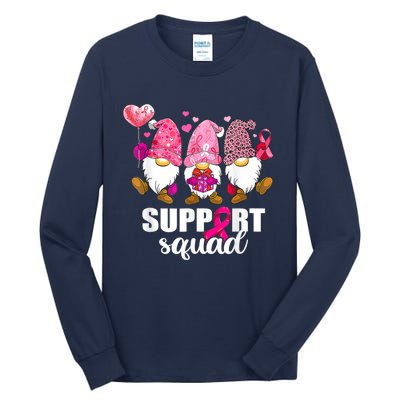 Breast Cancer Awareness Gnomes Support Squad Tall Long Sleeve T-Shirt