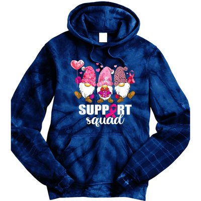 Breast Cancer Awareness Gnomes Support Squad Tie Dye Hoodie