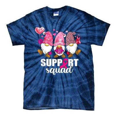 Breast Cancer Awareness Gnomes Support Squad Tie-Dye T-Shirt