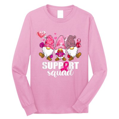 Breast Cancer Awareness Gnomes Support Squad Long Sleeve Shirt