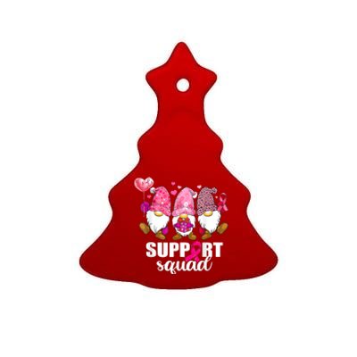 Breast Cancer Awareness Gnomes Support Squad Ceramic Tree Ornament