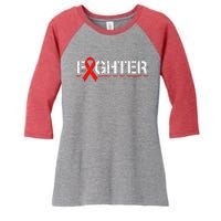 Blood Cancer Awareness Month Red Ribbon Women's Tri-Blend 3/4-Sleeve Raglan Shirt