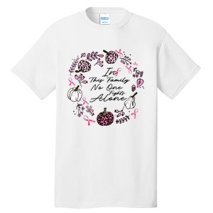 Breast Cancer Awareness In This Family No One Fights Alone Pink Ribbon Tall T-Shirt