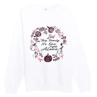 Breast Cancer Awareness In This Family No One Fights Alone Pink Ribbon Premium Crewneck Sweatshirt