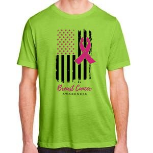 Breast Cancer Awareness US Flag Adult ChromaSoft Performance T-Shirt