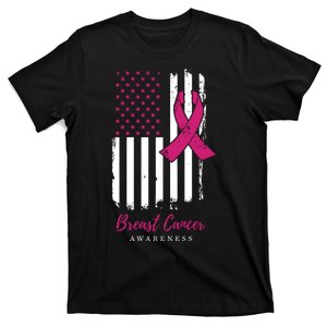 Breast Cancer Awareness US Flag T-Shirt