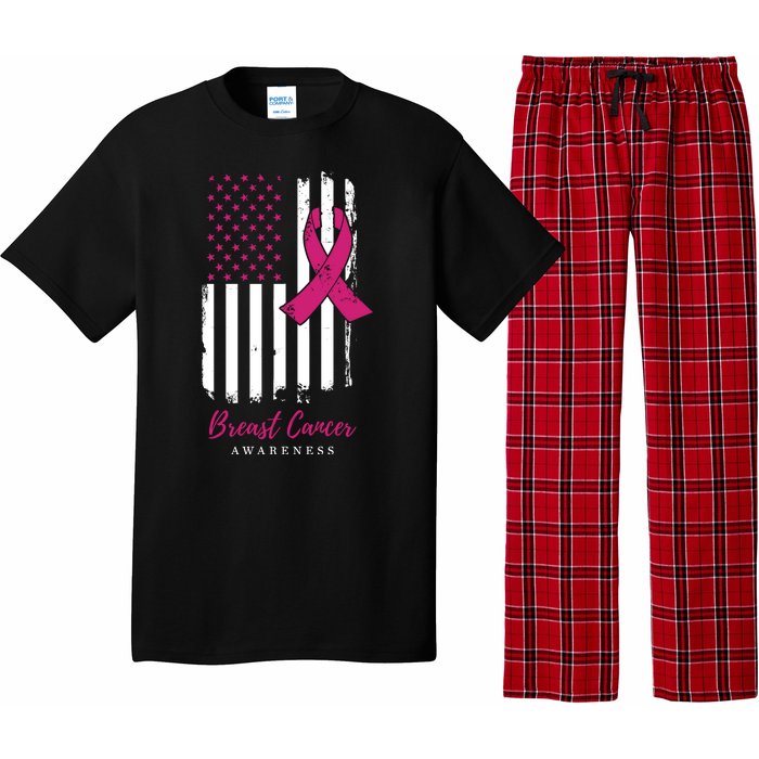 Breast Cancer Awareness US Flag Pajama Set