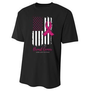 Breast Cancer Awareness US Flag Performance Sprint T-Shirt