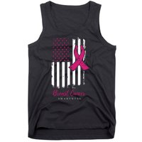 Breast Cancer Awareness US Flag Tank Top