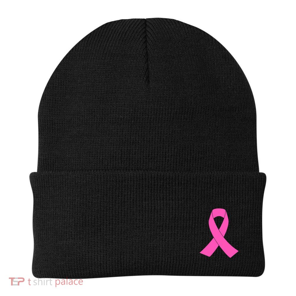 Breast Cancer Awareness Pink Ribbon Beanie