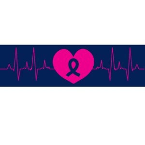 Breast Cancer Awareness Ribbon Heartbeat Bumper Sticker