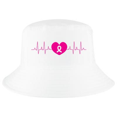 Breast Cancer Awareness Ribbon Heartbeat Cool Comfort Performance Bucket Hat