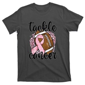 Breast Cancer Awareness Tackle Cancer October Football Pink Ribbon Gift T-Shirt