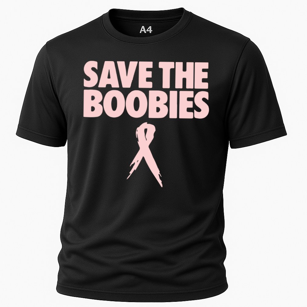 Breast Cancer Awareness Save The Boobies Ribbon Halloween Cooling Performance Crew T-Shirt
