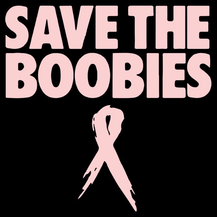 Breast Cancer Awareness Save The Boobies Ribbon Halloween Apron