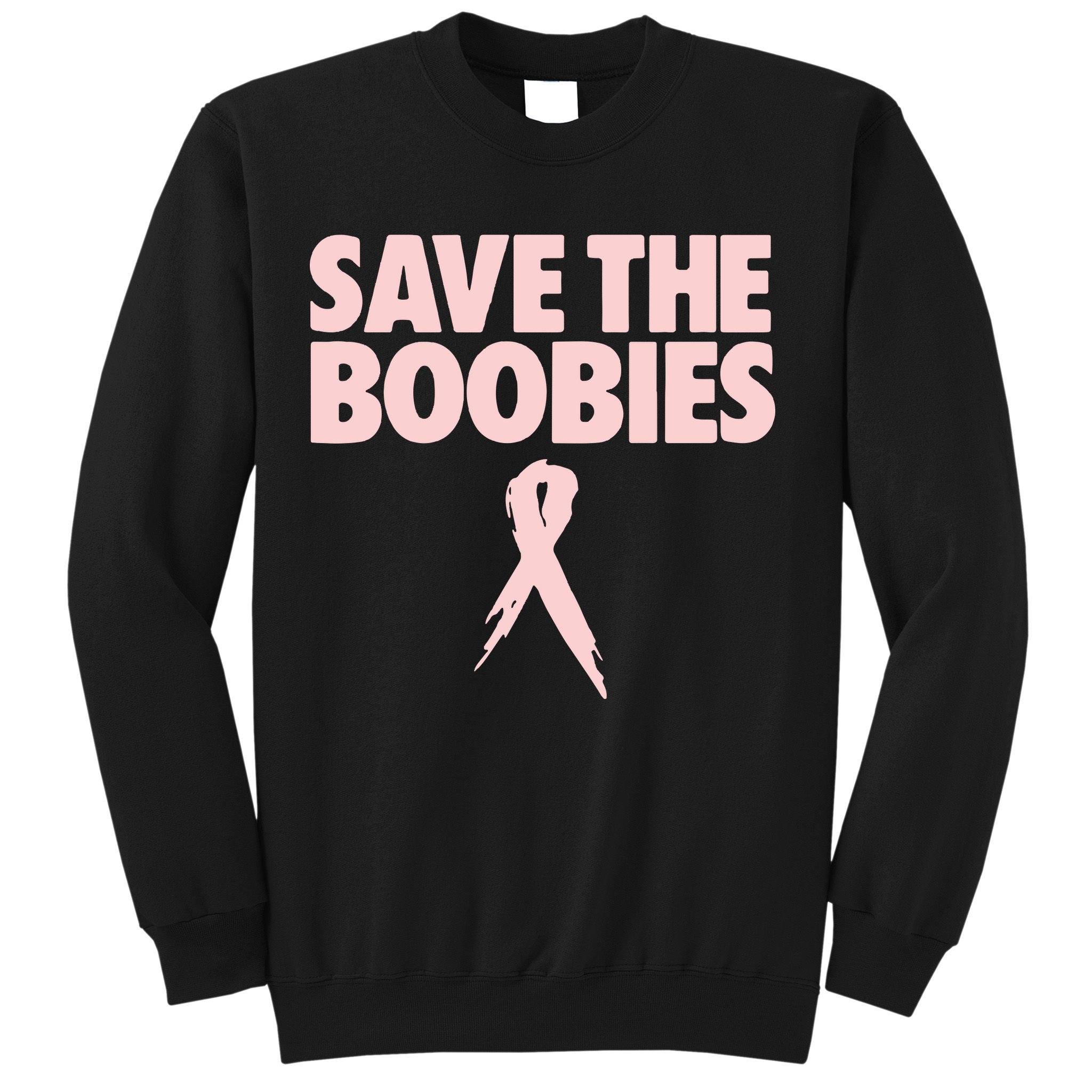 Breast Cancer Awareness Save The Boobies Ribbon Halloween Sweatshirt