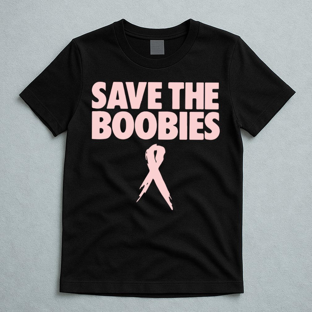 Breast Cancer Awareness Save The Boobies Ribbon Halloween T-Shirt