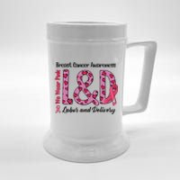 Breast Cancer Awareness Labor And Delivery We Wear L&D Beer Stein