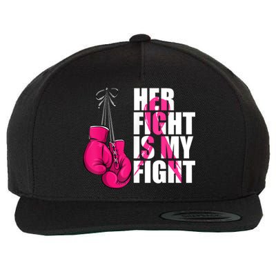 Breast Cancer Awareness Husband Support Squad Wool Snapback Cap