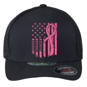 Breast Cancer Awareness Flag Usa Breast Cancer Warrior Flexfit Unipanel Trucker Cap