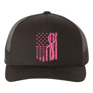 Breast Cancer Awareness Flag Usa Breast Cancer Warrior Yupoong Adult 5-Panel Trucker Hat