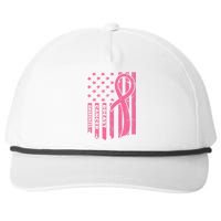 Breast Cancer Awareness Flag Usa Breast Cancer Warrior Snapback Five-Panel Rope Hat