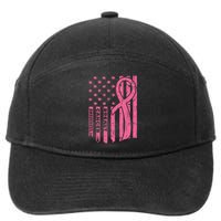 Breast Cancer Awareness Flag Usa Breast Cancer Warrior 7-Panel Snapback Hat