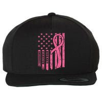 Breast Cancer Awareness Flag Usa Breast Cancer Warrior Wool Snapback Cap