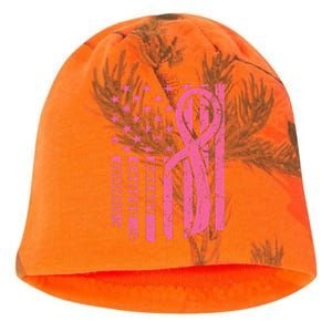 Breast Cancer Awareness Flag Usa Breast Cancer Warrior Kati - Camo Knit Beanie