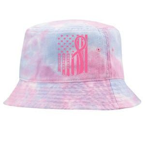 Breast Cancer Awareness Flag Usa Breast Cancer Warrior Tie-Dyed Bucket Hat