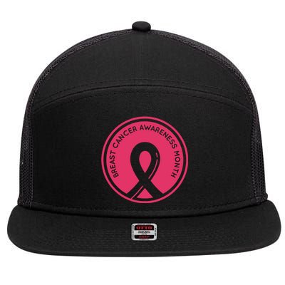 Breast Cancer Awareness Month Support 7 Panel Mesh Trucker Snapback Hat