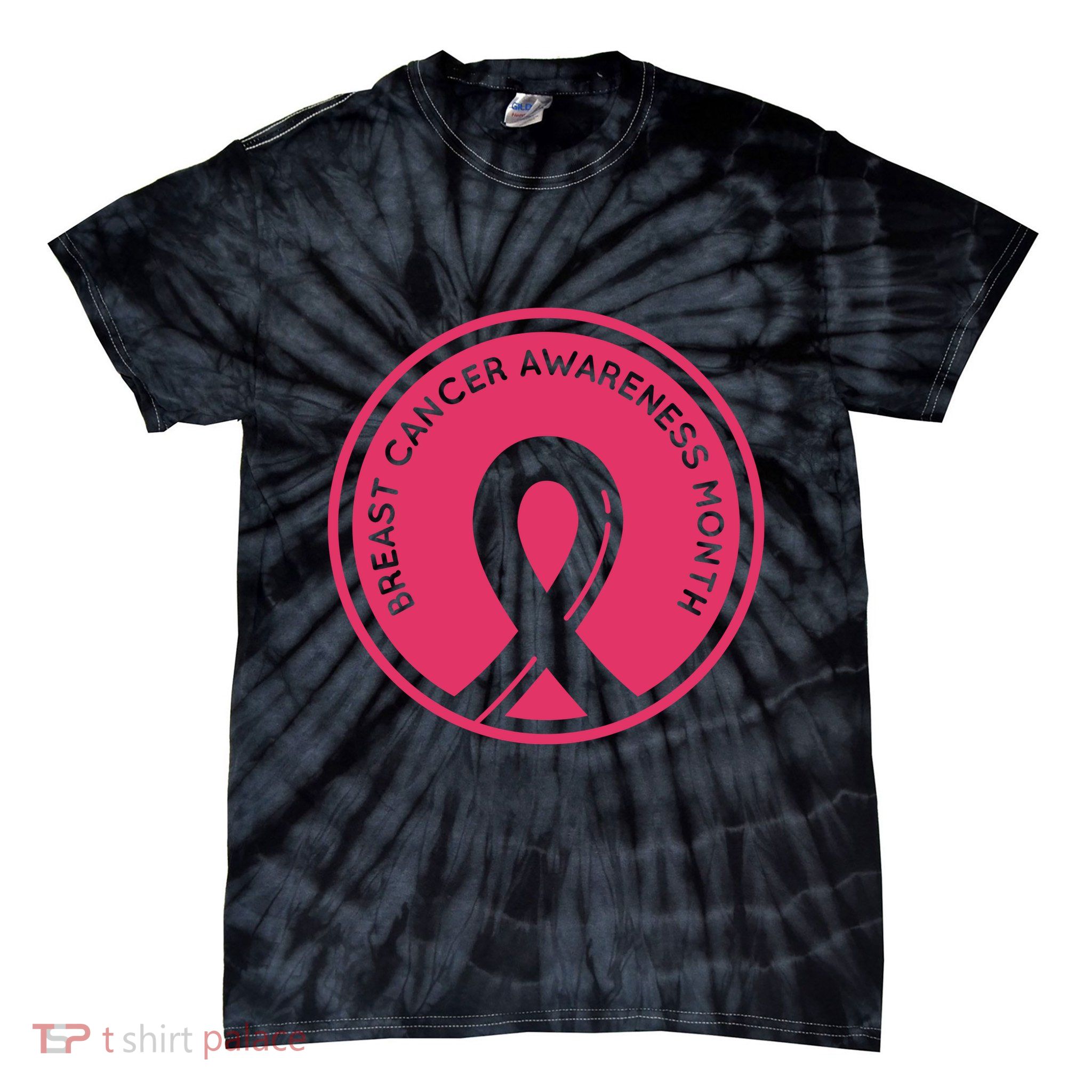 Breast Cancer Awareness Month Support Tie-Dye T-Shirt