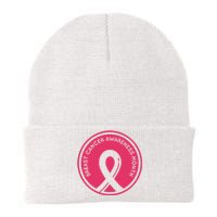 Breast Cancer Awareness Month Support Knit Cap Winter Beanie