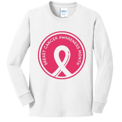 Breast Cancer Awareness Month Support Kids Long Sleeve Shirt