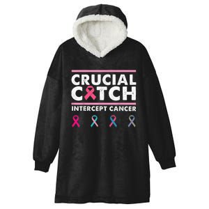 Breast Cancer Awareness Crucial A Catch Intercept Cancer Hooded Wearable Blanket