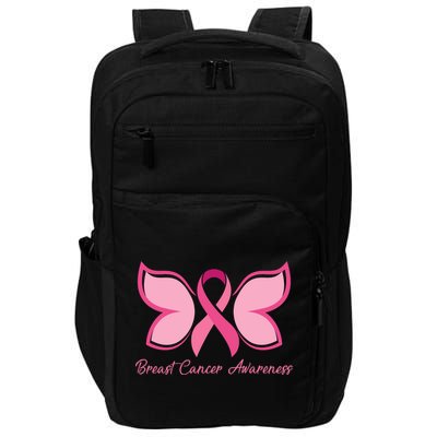 Breast Cancer Awareness Butterfly Pink Ribbon Impact Tech Backpack