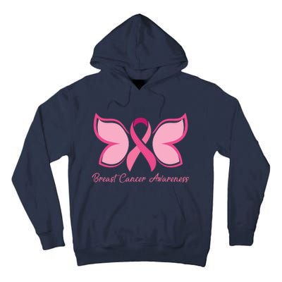 Breast Cancer Awareness Butterfly Pink Ribbon Tall Hoodie