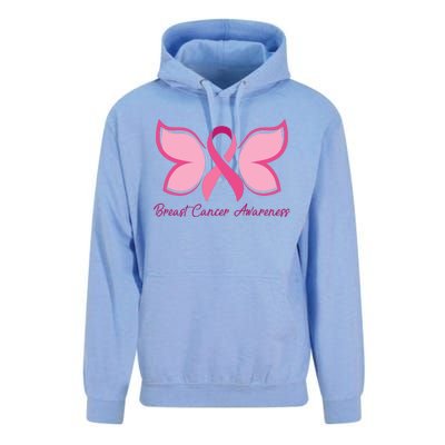 Breast Cancer Awareness Butterfly Pink Ribbon Unisex Surf Hoodie