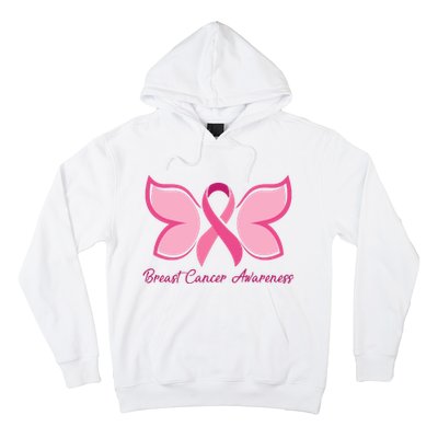 Breast Cancer Awareness Butterfly Pink Ribbon Hoodie