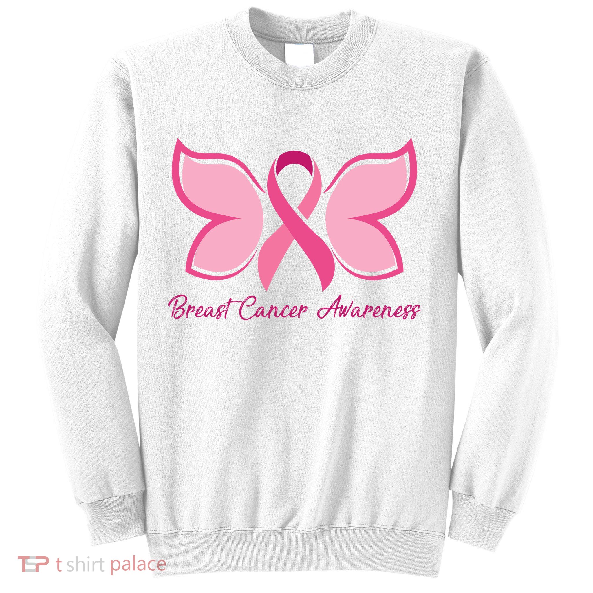 Breast Cancer Awareness Butterfly Pink Ribbon Sweatshirt