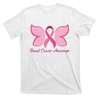 Breast Cancer Awareness Butterfly Pink Ribbon T-Shirt