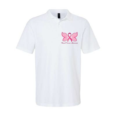 Breast Cancer Awareness Butterfly Pink Ribbon Softstyle Adult Sport Polo